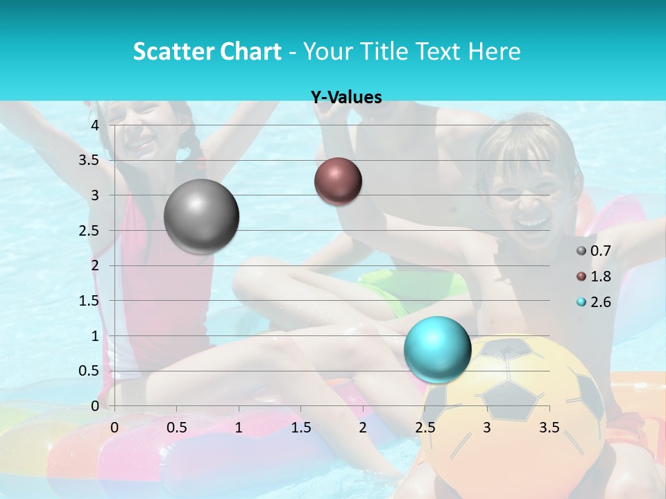 A Group Of Kids Playing In A Pool With A Ball PowerPoint Template