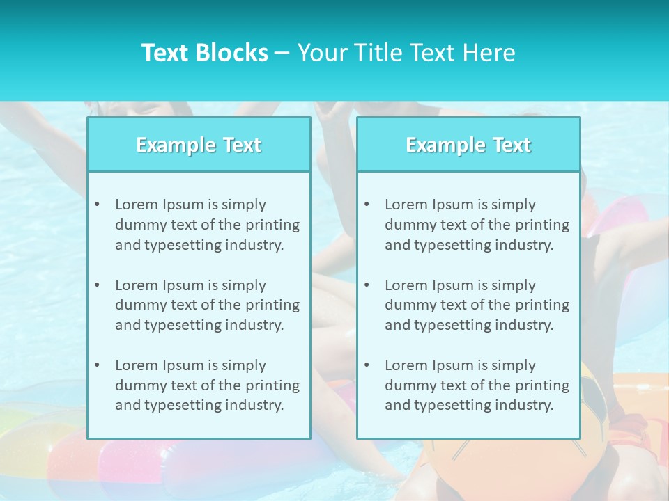 A Group Of Kids Playing In A Pool With A Ball PowerPoint Template