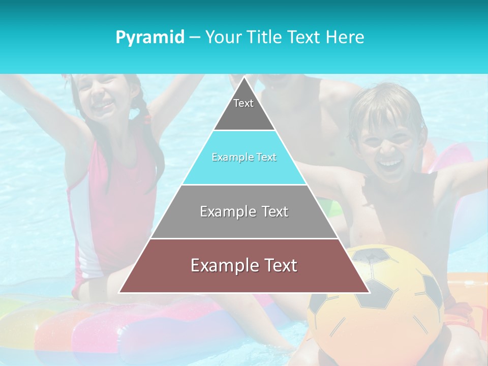 A Group Of Kids Playing In A Pool With A Ball PowerPoint Template