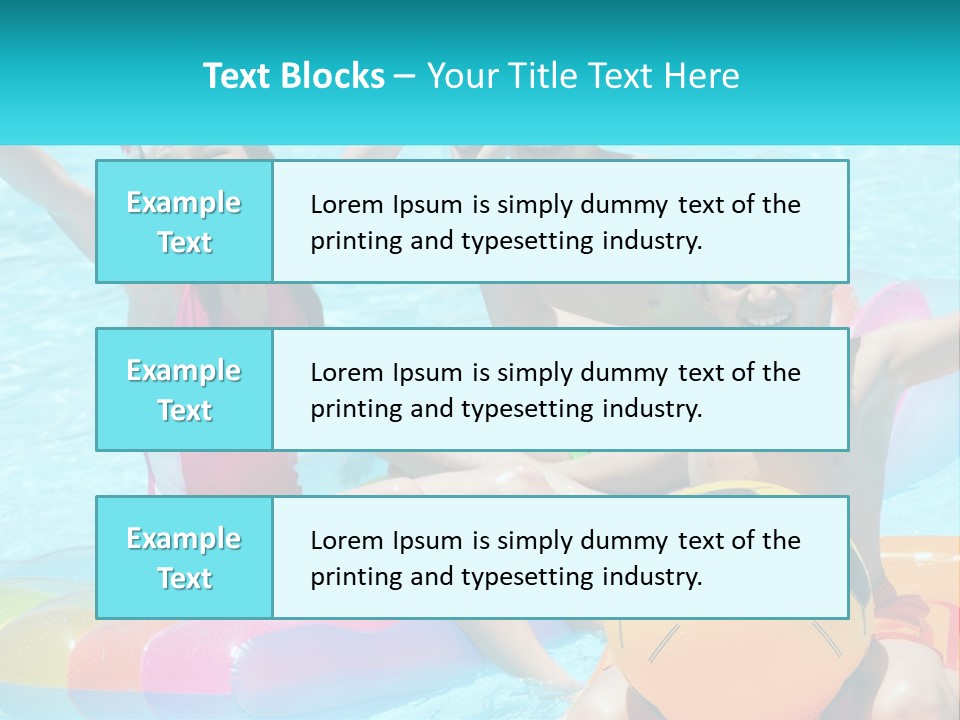 A Group Of Kids Playing In A Pool With A Ball PowerPoint Template