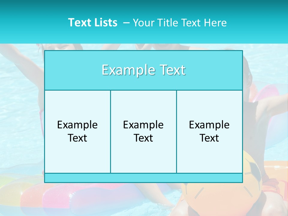 A Group Of Kids Playing In A Pool With A Ball PowerPoint Template