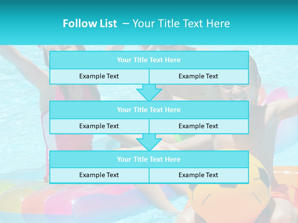 A Group Of Kids Playing In A Pool With A Ball PowerPoint Template