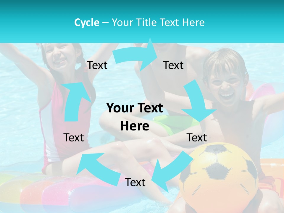 A Group Of Kids Playing In A Pool With A Ball PowerPoint Template