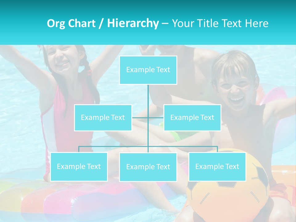 A Group Of Kids Playing In A Pool With A Ball PowerPoint Template