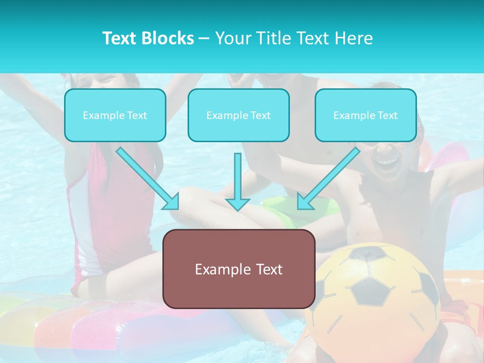 A Group Of Kids Playing In A Pool With A Ball PowerPoint Template