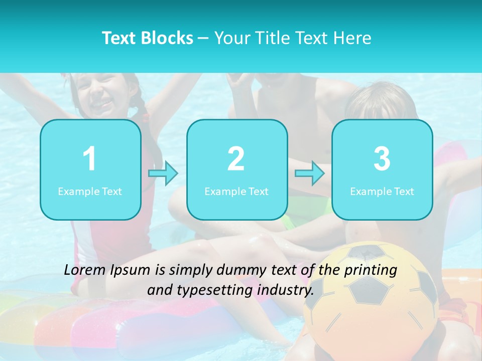 A Group Of Kids Playing In A Pool With A Ball PowerPoint Template