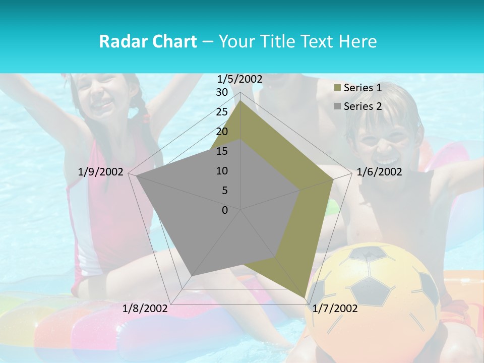 A Group Of Kids Playing In A Pool With A Ball PowerPoint Template