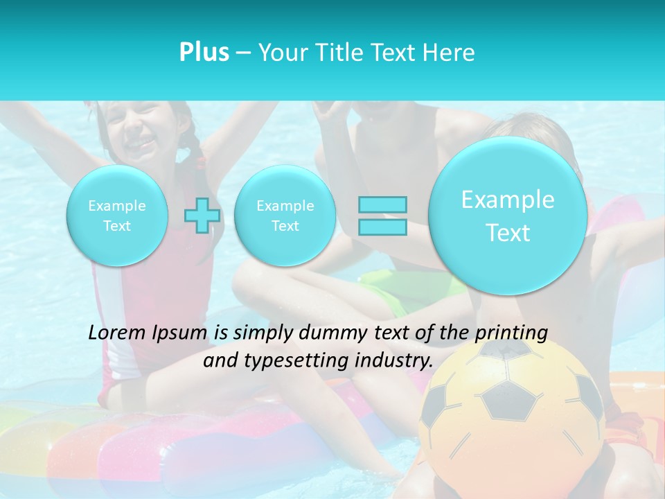 A Group Of Kids Playing In A Pool With A Ball PowerPoint Template