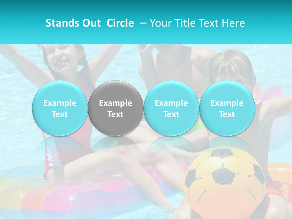A Group Of Kids Playing In A Pool With A Ball PowerPoint Template