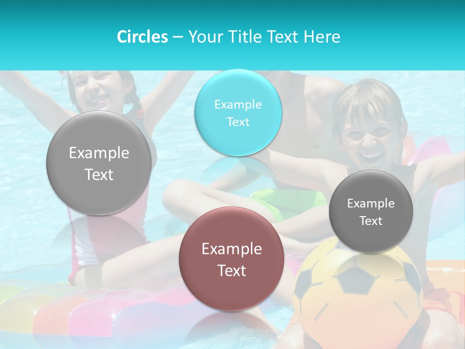 A Group Of Kids Playing In A Pool With A Ball PowerPoint Template