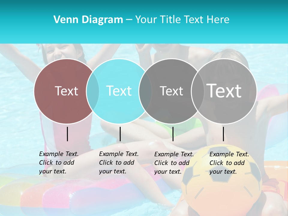 A Group Of Kids Playing In A Pool With A Ball PowerPoint Template