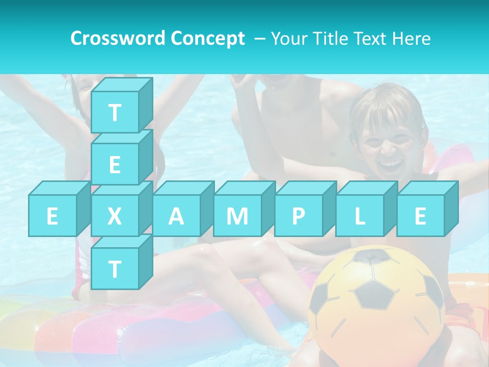 A Group Of Kids Playing In A Pool With A Ball PowerPoint Template