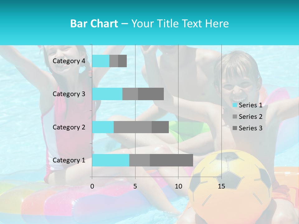 A Group Of Kids Playing In A Pool With A Ball PowerPoint Template