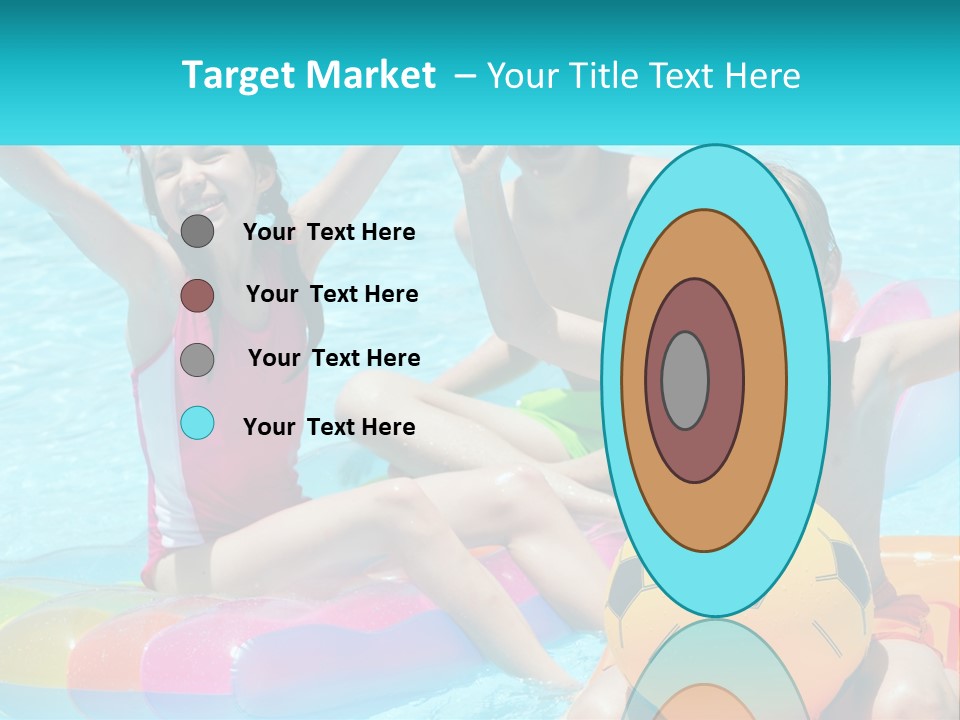 A Group Of Kids Playing In A Pool With A Ball PowerPoint Template