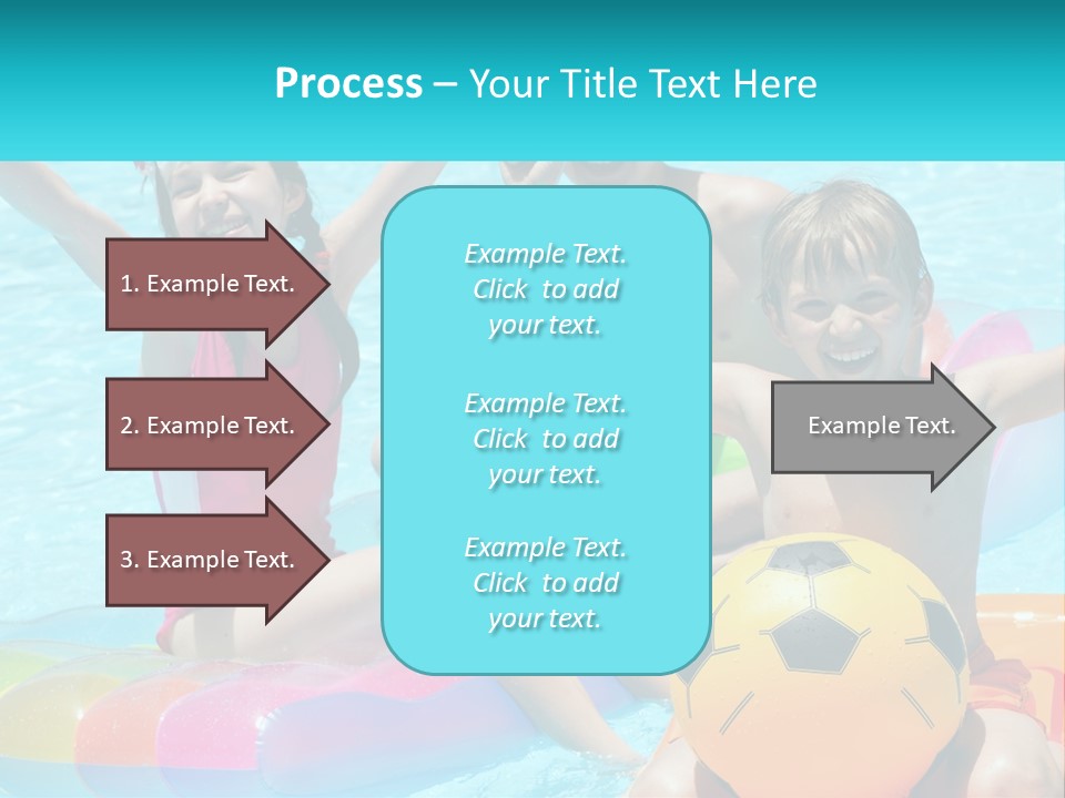 A Group Of Kids Playing In A Pool With A Ball PowerPoint Template