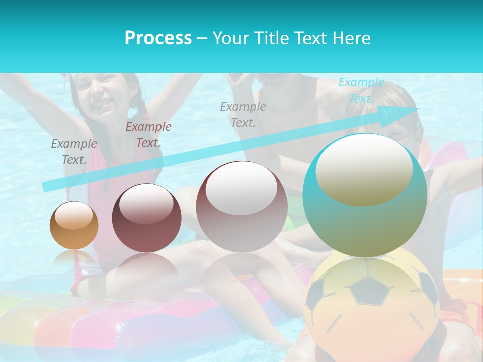A Group Of Kids Playing In A Pool With A Ball PowerPoint Template