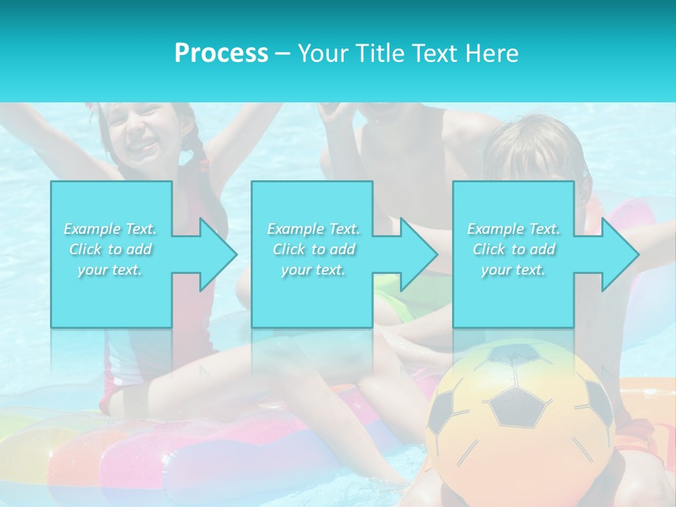 A Group Of Kids Playing In A Pool With A Ball PowerPoint Template