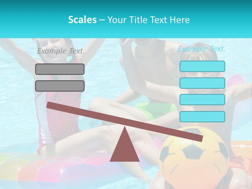 A Group Of Kids Playing In A Pool With A Ball PowerPoint Template