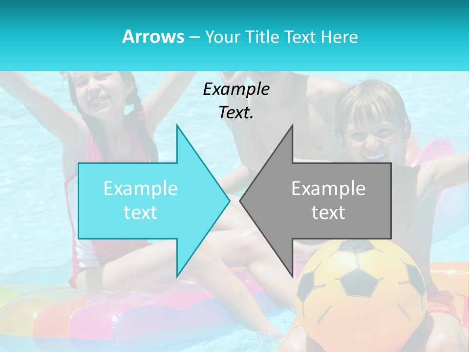 A Group Of Kids Playing In A Pool With A Ball PowerPoint Template