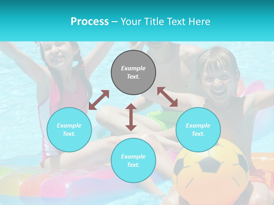 A Group Of Kids Playing In A Pool With A Ball PowerPoint Template