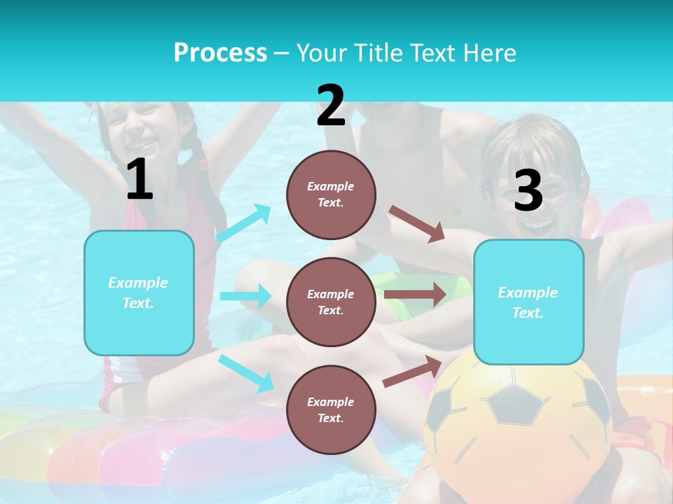 A Group Of Kids Playing In A Pool With A Ball PowerPoint Template