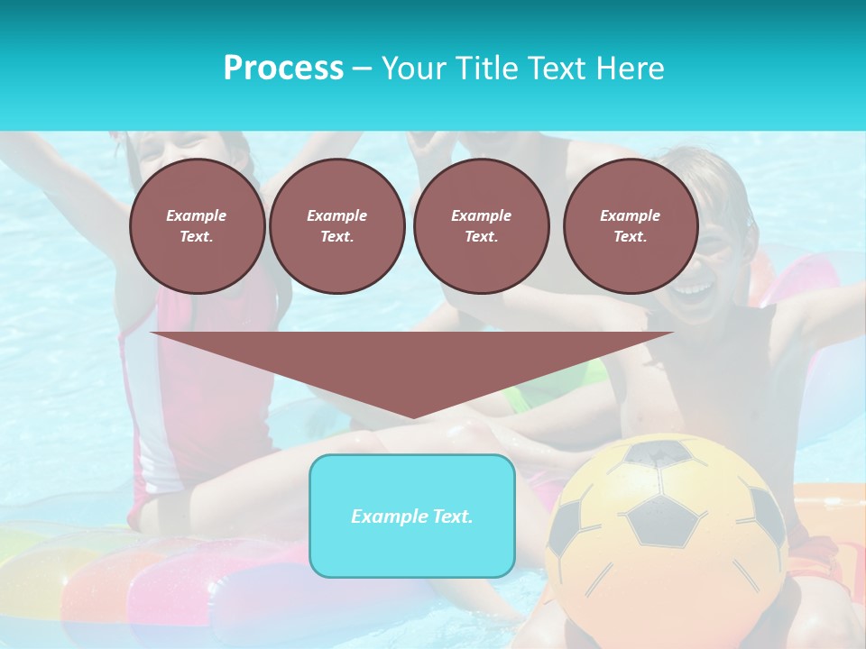 A Group Of Kids Playing In A Pool With A Ball PowerPoint Template