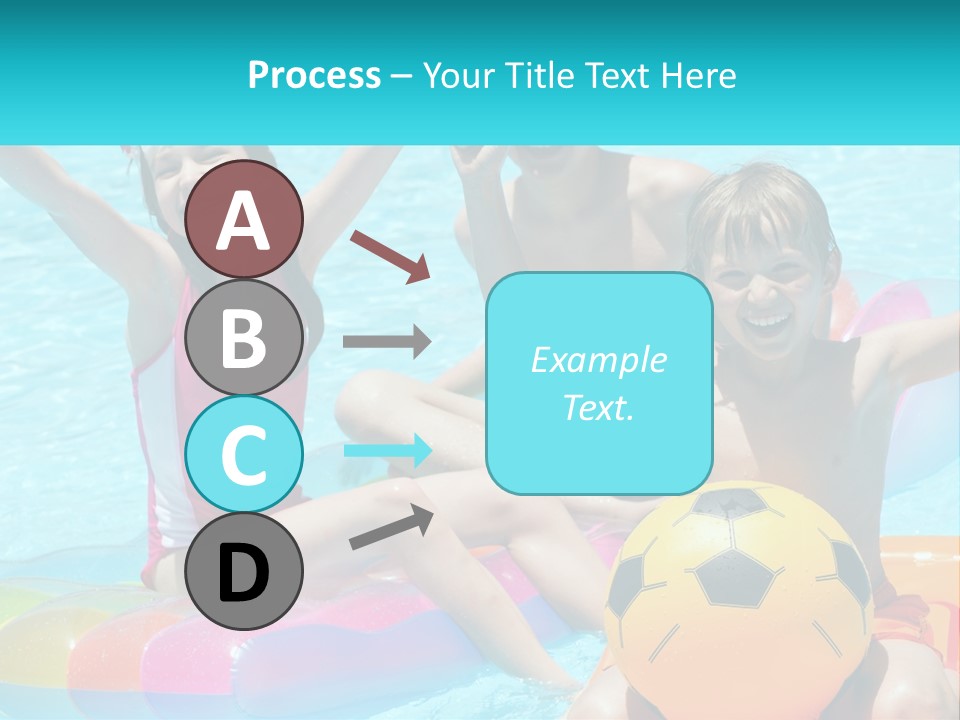 A Group Of Kids Playing In A Pool With A Ball PowerPoint Template