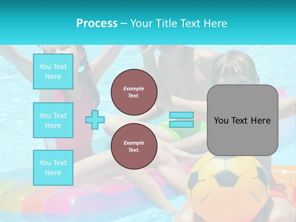 A Group Of Kids Playing In A Pool With A Ball PowerPoint Template