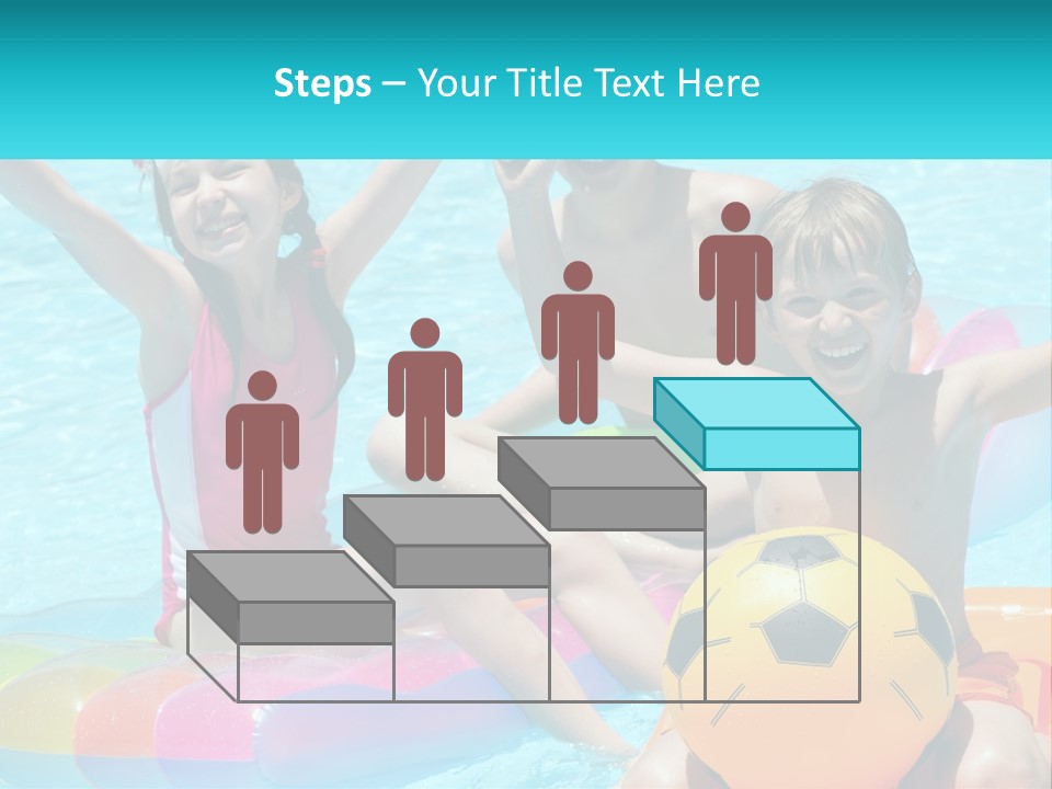 A Group Of Kids Playing In A Pool With A Ball PowerPoint Template