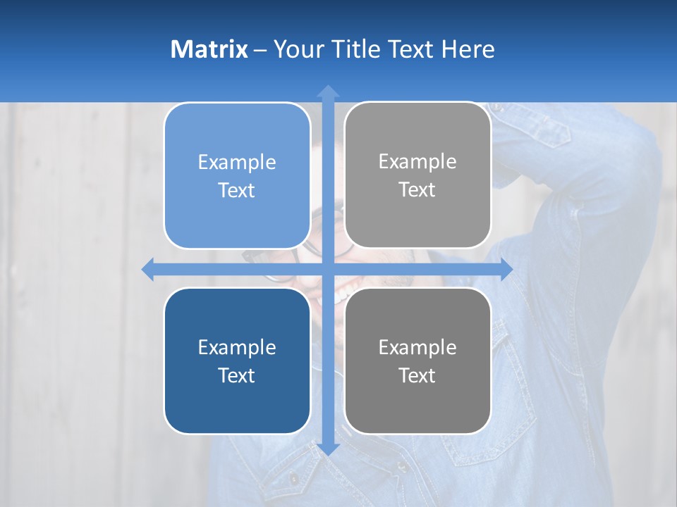 A Man Wearing Glasses And A Denim Shirt PowerPoint Template