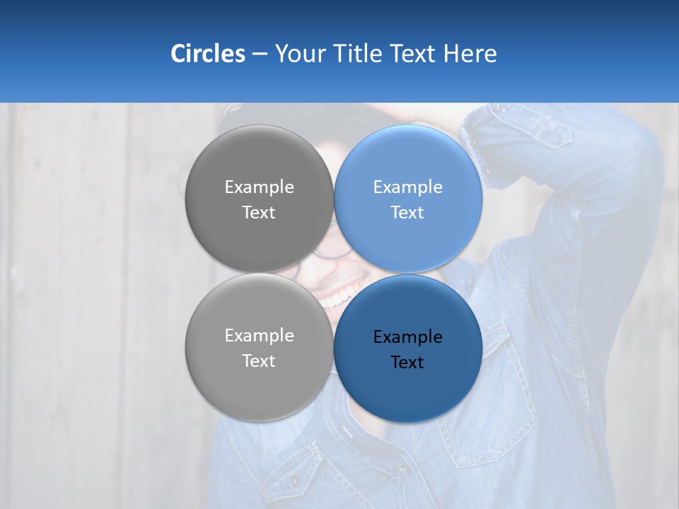 A Man Wearing Glasses And A Denim Shirt PowerPoint Template