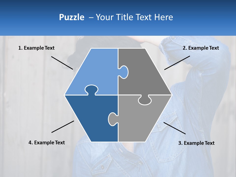 A Man Wearing Glasses And A Denim Shirt PowerPoint Template