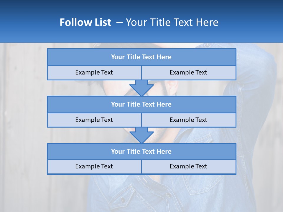 A Man Wearing Glasses And A Denim Shirt PowerPoint Template