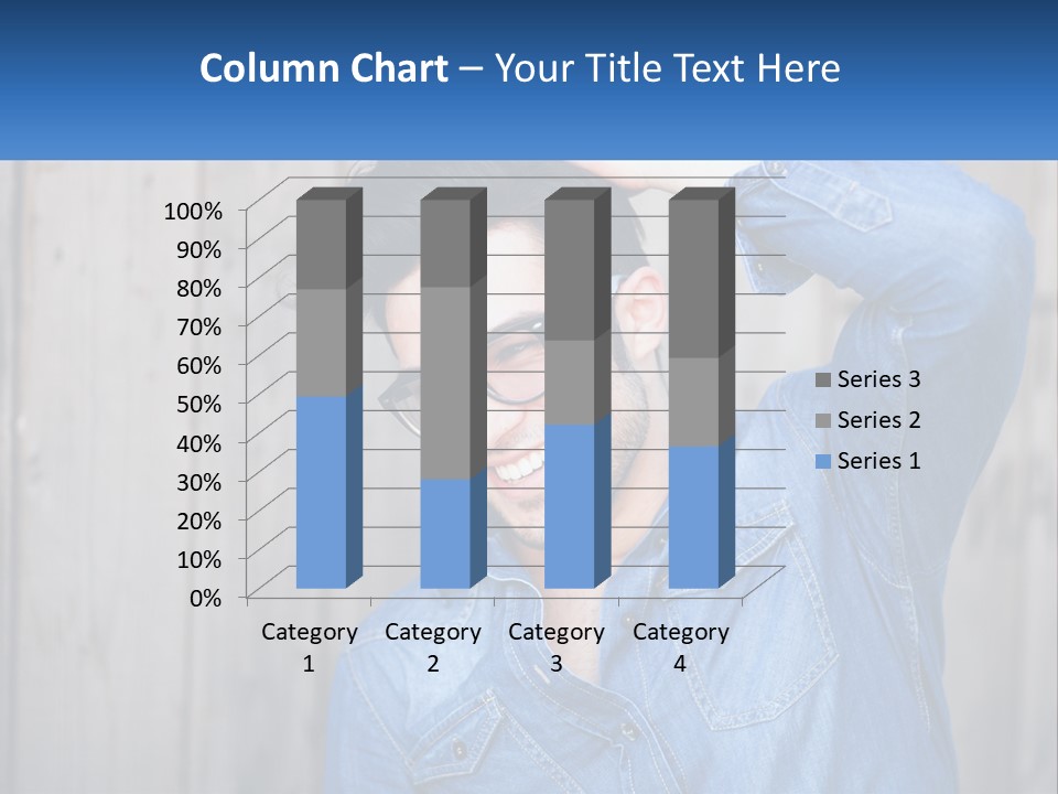 A Man Wearing Glasses And A Denim Shirt PowerPoint Template