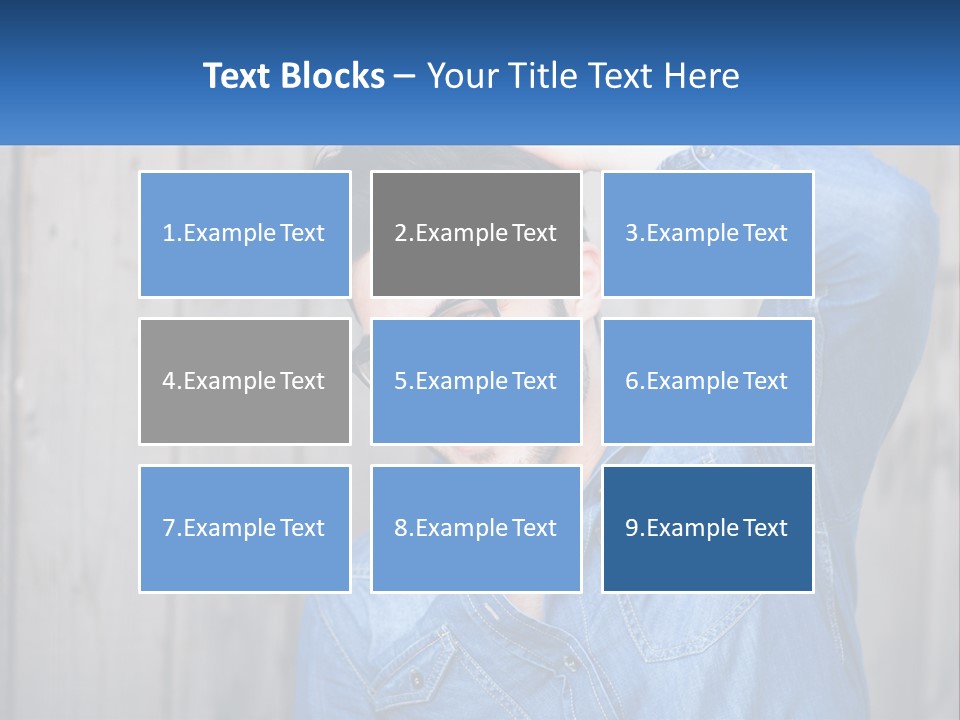 A Man Wearing Glasses And A Denim Shirt PowerPoint Template