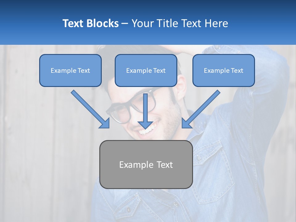 A Man Wearing Glasses And A Denim Shirt PowerPoint Template