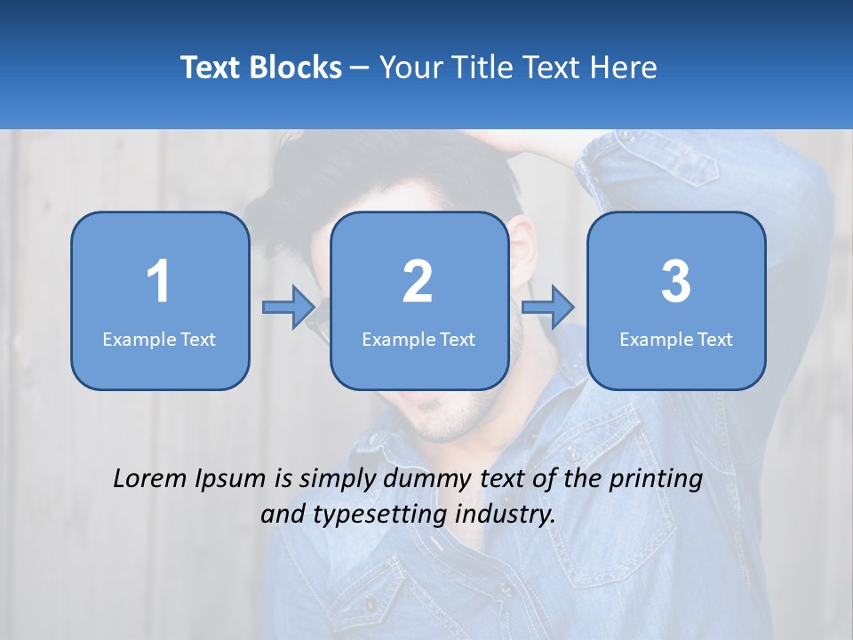 A Man Wearing Glasses And A Denim Shirt PowerPoint Template