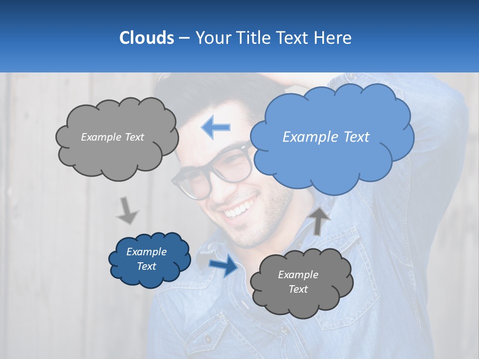 A Man Wearing Glasses And A Denim Shirt PowerPoint Template