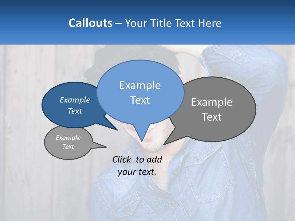 A Man Wearing Glasses And A Denim Shirt PowerPoint Template