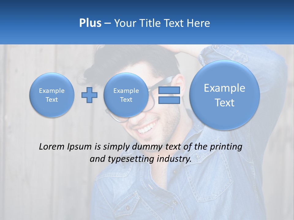 A Man Wearing Glasses And A Denim Shirt PowerPoint Template