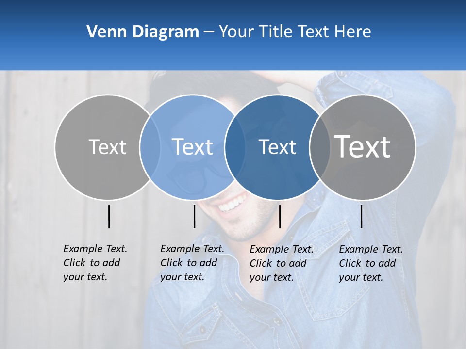 A Man Wearing Glasses And A Denim Shirt PowerPoint Template