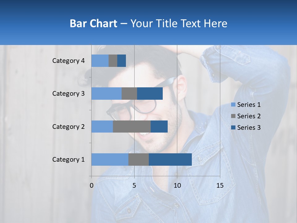 A Man Wearing Glasses And A Denim Shirt PowerPoint Template