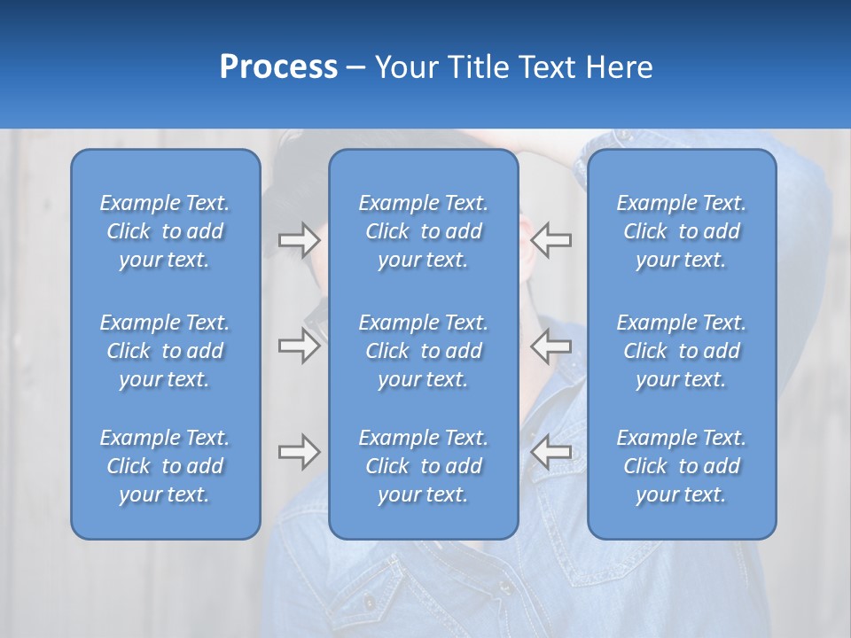 A Man Wearing Glasses And A Denim Shirt PowerPoint Template