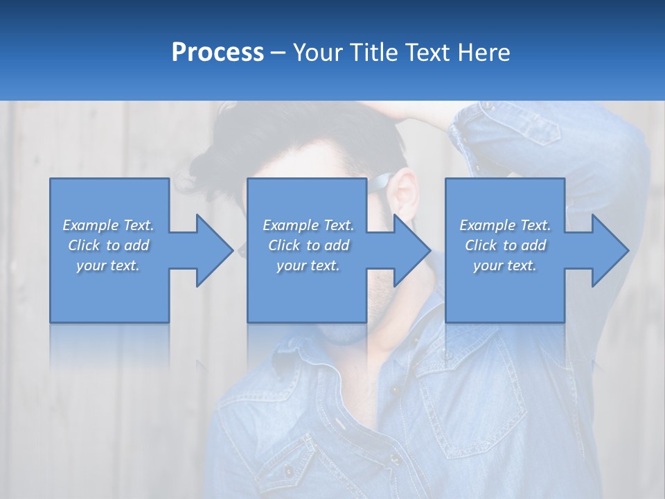 A Man Wearing Glasses And A Denim Shirt PowerPoint Template