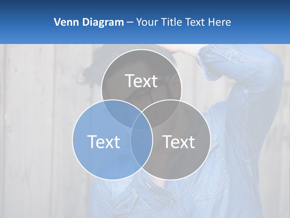 A Man Wearing Glasses And A Denim Shirt PowerPoint Template