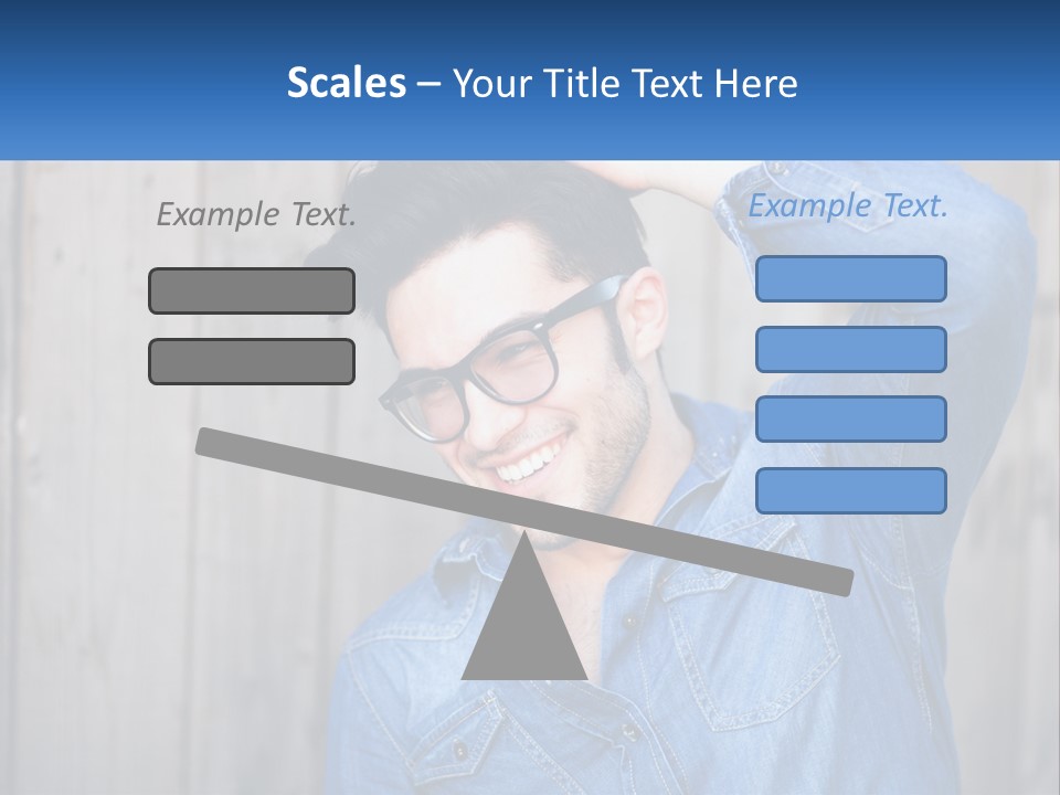 A Man Wearing Glasses And A Denim Shirt PowerPoint Template