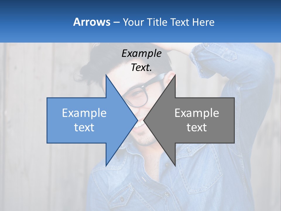 A Man Wearing Glasses And A Denim Shirt PowerPoint Template