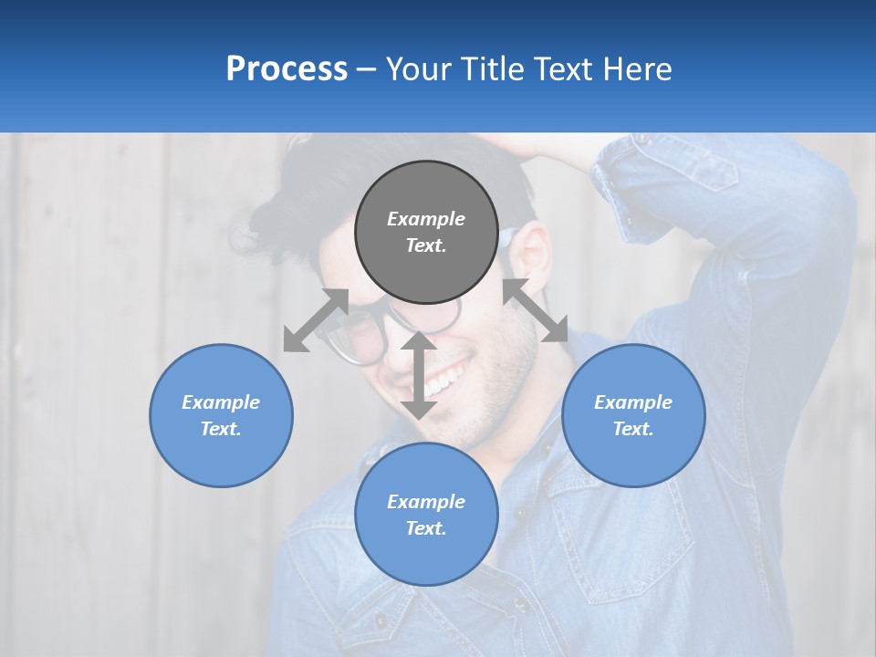 A Man Wearing Glasses And A Denim Shirt PowerPoint Template