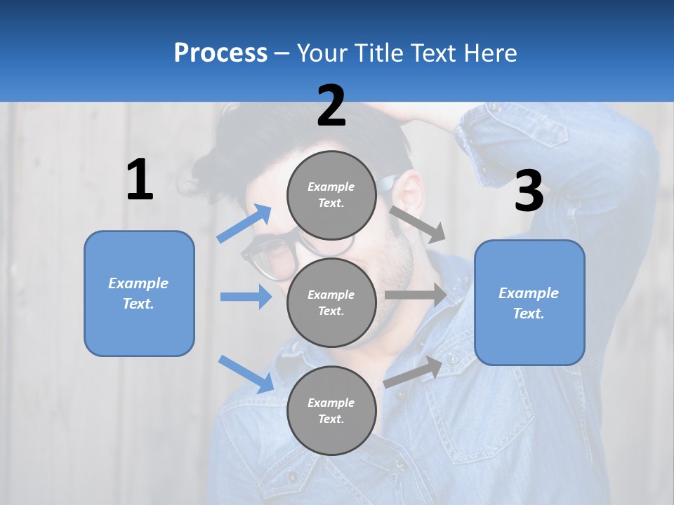 A Man Wearing Glasses And A Denim Shirt PowerPoint Template