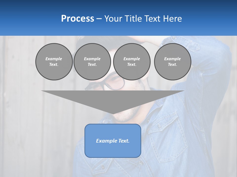 A Man Wearing Glasses And A Denim Shirt PowerPoint Template